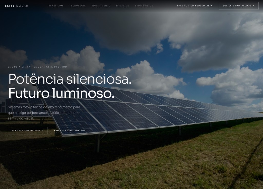 Prévia do template Elite